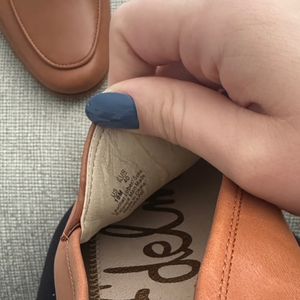 Sam Edelman Tan Loafers with Gold Accent - Picture 4 of 5